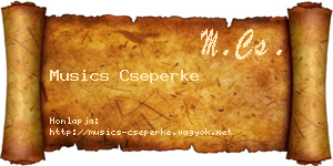 Musics Cseperke névjegykártya